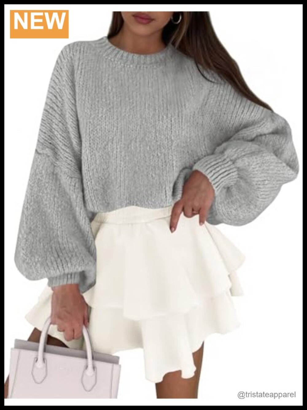 Oversized Chunky Knit Pullover Sweater Women Long Sleeve Crewneck